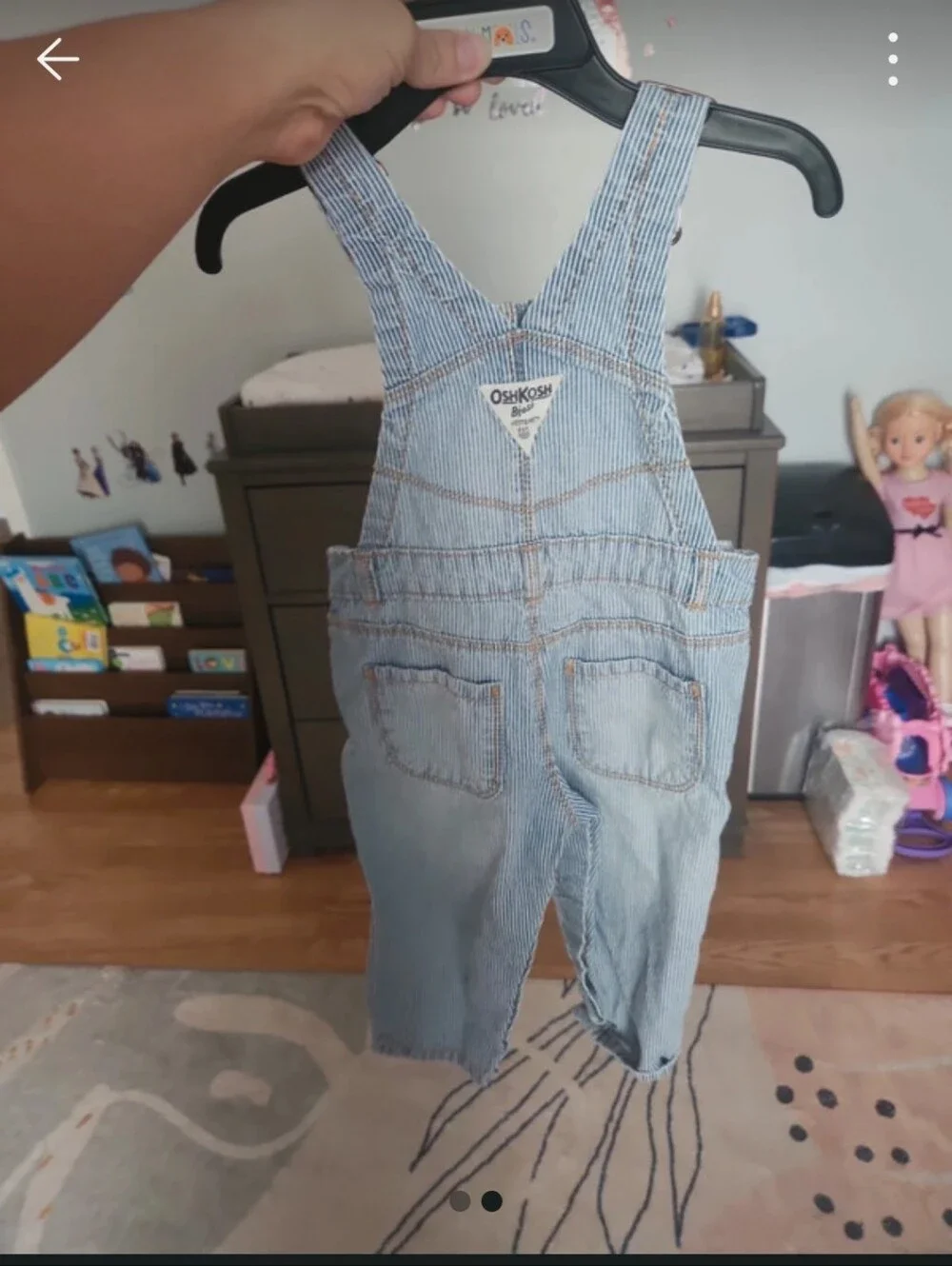 OshKosh B'gosh Light Blue Pinstripe Infant Overalls 12m